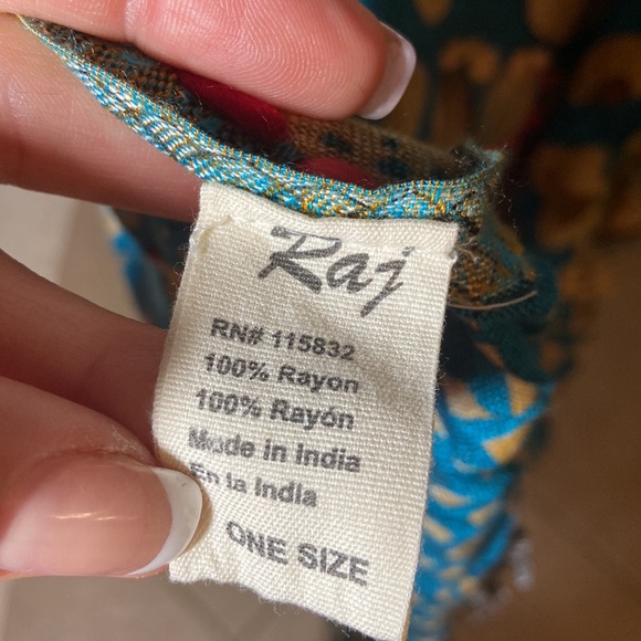 Beautiful Boho Embroidered Long Vest Purple Aqua Teal White Fringe - Picture 9 of 9